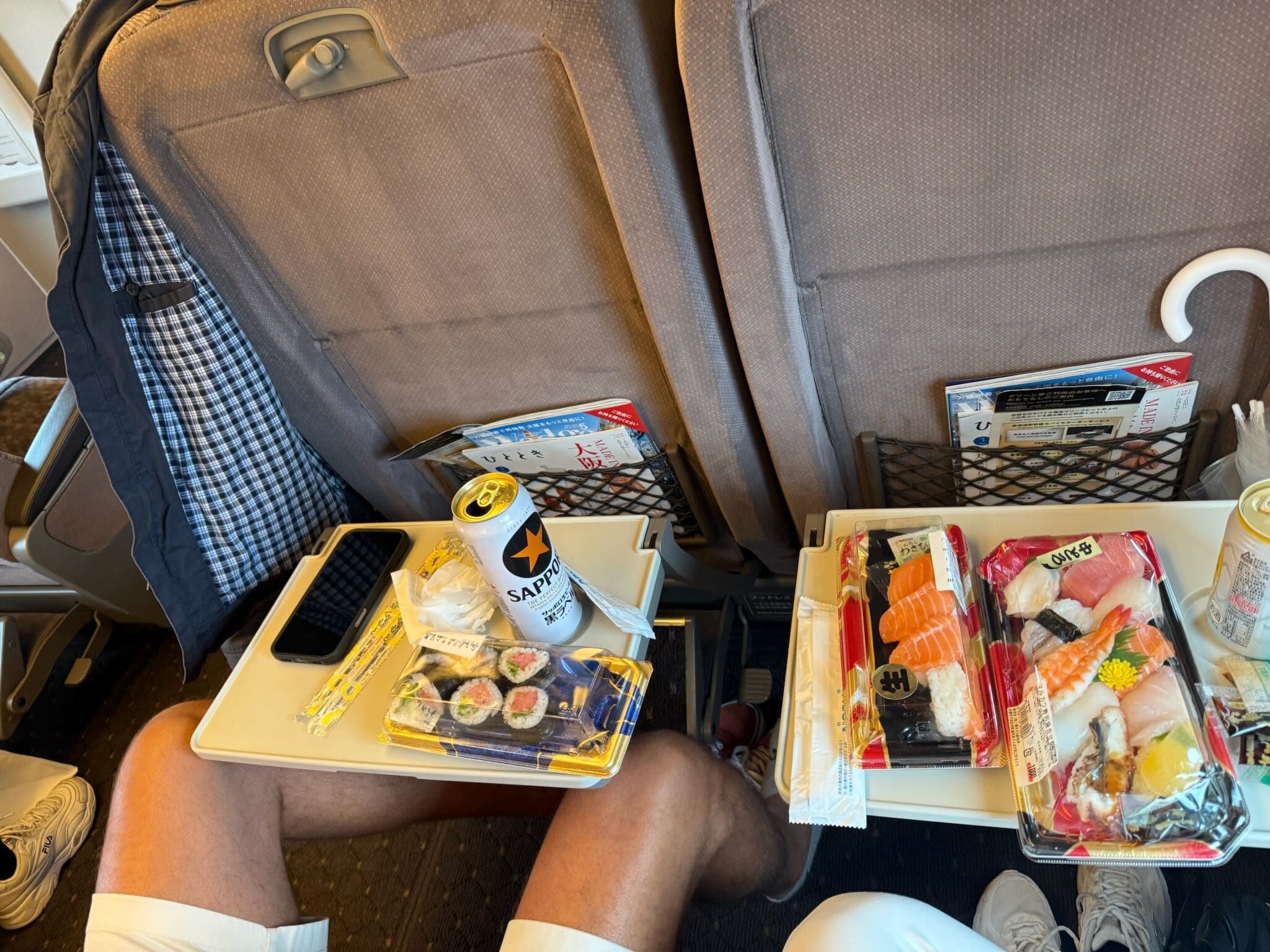 Ekiben bento box lunch eaten on the Shinkansen bullet train, Japan